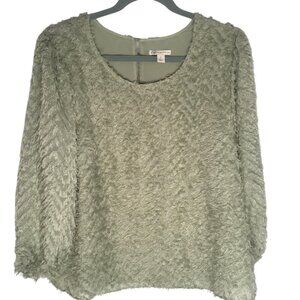 Cato Sweater Womens Large Fuzzy Textured Pullover Long Sleeve Polyester Top